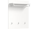 Solero Appendiabiti Da Parete 3 Ganci Bianco Lucido, Bianco.
