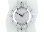 Ams 5909 Orologio Da Parete Radiocontrollato Analogico Argento Moderno Curvo Con Vetro