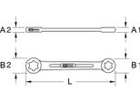 Ks Tools Chrome+ TX-E Chiave A Doppio Anello, E10Xe12, 518.0862