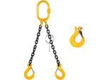 Catena A 2 Fili Da 8 Mm Con Gancio A Forcella, Capacità Di Carico 2800 Kg, Lunghezza 3,0 M, Senza Accorciatore Di Catena