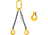 Catena A 2 Fili Da 10 Mm Con Gancio A Forcella, Capacità Di Carico 4250 Kg, Lunghezza 3,0 M, Senza Accorciatore Di Catena