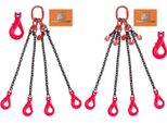 Braca A Catena A 4 Bracci, 10 Mm, Wll 6700 Kg Con Gancio Di Sicurezza, 1 M Con Accorciatore Di Catena