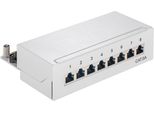 Goobay Cat 6A Mini/Desktop Patch Panel 8 Porte Grigio (In Blocco)