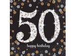 Amscan 511546 - Tovaglioli Per Il 50° Compleanno, 16 Pezzi, 33 X 33 Cm, Happy Birthday, Sparkling Celebration