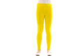 Bambini Leggings Termici Ragazze Leggings Pantaloni Lunghi Cotone Fodera In Pile Giallo 128