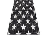 Tappeto Di Spago Sizal Flat 48648/690 Stelline Nero 200X290 Cm