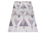 Tappeto Sizal Sion Geometrico, Triangoli 3006 Tessuto Piatto Ecru / Rosa Multicolore 200X290 Cm