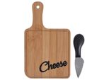 Tavola Da Formaggio In Bambù, Set Di 2 Pezzi (Tavola 20X12X1Cm, Coltello 11Cm)