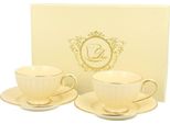 Set 4 Tazze Da Espresso In Porcellana X2 Tazze Da Caffè Piattini 120Ml Duo