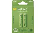 Batterie Ricaricabili, Aa (HR6), 1,2V, 2450 Mah, Gp, Scatola Di Cartone, Confezione Da 2, Recyko