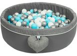 Piscina Di Palline Con Palline | Piscina Di Palline Per Bambini 98X30Cm | 300 Pezzi ∅ 7Cm Palline Per Piscina Di Palline | Colore: Grigio - Blu, Bianco, Grigio.