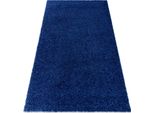 Tappeto Soffi Shaggy 5Cm Blu Scuro Azzurro 160X220 Cm