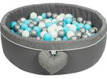 H&F Home Textile Piscina Di Palline Con Palline | Piscina Di Palline Per Bambini 98X30Cm | 200 Pezzi ∅ 7Cm Palline Per Piscina Di Palline | Colore: Grigio