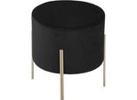 Hocker "Living"" Schwarz - Samt - Atmosphera Interior Designer"