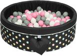 Piscina Di Palline Con Palline Piscina Di Palline Per Bambini 98X30Cm Colore: Nero Con Punti Colorati 200 Pezzi ∅ 7Cm Palline Rosa Per Piscina Di Palline