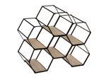 Flaschenhalter - 6 Flaschen "Arty"" - Metall Und Holz - Schwarz - 26X29 -5 Cm - Atmosphera Interior Designer"