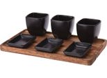 Set Di Ciotole Per Snack Su Vassoio Di Legno, 25 X 16 Cm