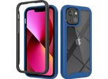 Custodia Iphone 13, Hybrid Trasparente Posteriore Robusto Paraurti Tpu Antiscivolo Antiurto Custodia Protettiva Completa Per Iphone 13 Blu Scuro
