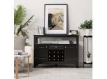 Costway Credenza Armadio Da Cucina Con Porte E Cassetti, Tavolo Console In Legno Cucina Comò, Armadio Buffet Armadio Di Stoccaggio Armadio Laterale Armadio Vino (Nero)