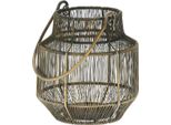 H&S Decoration Lanterna In Filo Metallico Con Manico In Rame 18 Cm X 16,5 Cm
