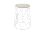 H&S Decoration Tavolino Da Caffè Metallo, Mdf Bianco 37 Cm X 28 Cm