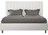 Ityhome - Letto Matrimoniale Francese Contenitore Imbottito 140X190 Pelle Finta Bianco Agueda