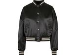 Urban Classics Donna Giacca Corta Oversize In Raso Nero - S