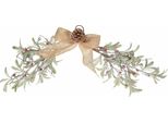 H&S Decorazione Ramo Di Natale Bacche Rosse In Plastica Juta Verde/Marrone/Rosso 45 Cm X 68 Cm