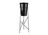 Colonna Portafiori Con Vaso In Metallo Nero 72 Cm Colonna Portafiori Con Vaso