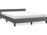 Vidaxl Struttura Letto Con Testiera Senza Materasso Grigio 140X190 Cm