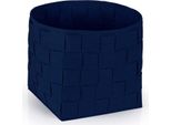 N8WERK Cestino Portaoggetti In Feltro L - 40 X 40 X 40 Cm - Blu Scuro