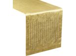 Tovaglia Festosa Decorazione Tavola Royal 3 Oro 35X220 Cm Oro Italiano