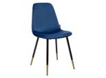 Stuhl "Tyka"" Blau Aus Samt - Atmosphera Interior Designer"