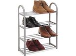 H&S Decoration Scaffale Per Scarpe In Metallo Grigio 65 Cm X 50 Cm X 19 Cm