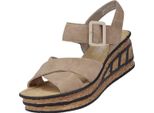 Rieker Sandalo Donna Piattaforma Cinturino Incrociato Fibbia 68163, Dimensione:40 Eu, Colore:Beige