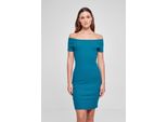DáMské šAty Urban Classics - Vestito A Costine Senza Spalla Da Donna Verde Acqua - Xxl