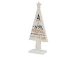 Albero Di Natale In Legno Bianco 25 Cm Modello 3