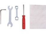 Bicycle Gear Set Di Riparazione Per Biciclette 5 Pezzi - Attrezzi Per Biciclette - Cacciavite, Chiave A Stella, Chiave A Esagono, Chiave Aperta E Panno Per La Pulizia - Argento