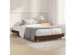 The Living Store Struttura Letto In Rovere Marrone 90X200 Cm In Materiale Ligneo