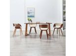 The Living Store Sedie Da Pranzo 4 Pz. Legno Curvo Crema E Similcuoio