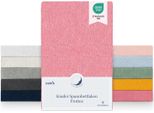 Laleni Set Di 2 Lenzuola In Spugna 40X90Cm - Lenzuola Certificate Oeko-Tex, Lenzuola Senza Pieghe Per Lettino, Culla E Cestino Coral - Rosso