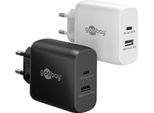 Goobay 65411 Caricabatterie Doppio Veloce USB-C™ Pd Gan (45 W) Nero, Nero - 1X Connessione USB-C™ (Power Delivery) E 1X Connessione USB-A