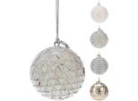 H&S Decorazione Albero Di Natale 7 Cm 12 Pezzi Oro Argento Bianco Decorazione Natalizia