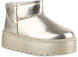 Van Hill Stivali Con Plateau Foderati Caldi Da Donna Scarpe Invernali Con Suola Profilata 840609, Colore: Oro, Taglia: 36