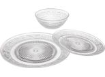 Secret De Gourmet | Set Di Stoviglie In Vetro - 18 Pezzi - Trasparente - Design Elegante - Stile Classico