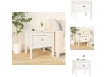 Vidaxl Tavolino Bianco 50X50X49 Cm In Legno Massiccio Di Pino - Tavolini