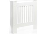Copritermosifone Toboli Bianco 78 X 19 X 82 Cm, Copritermosifone In Mdf, Rivestimento In Legno Per Termosifoni Con Aspetto A Doghe