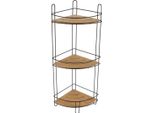 Mensola Doccia Tendance Nero Marrone Bambù Metallo 20X27X61,5 Cm