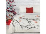 Biancheria Da Letto Natalizia 100% Cotone Cranberry 1X 200X220 Cm, 2X Copertina 70X80 Cm Biancheria Da Letto Francese Mybesthome