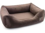 Letto Per Cani Premium Velvet Brown Xxl - 120X95X25 Cm | Divano Morbido Per Cani E Gatti
